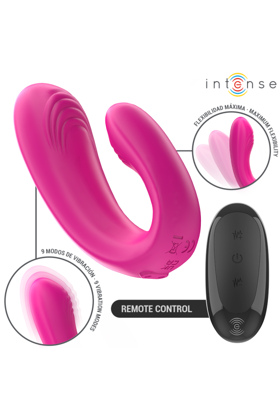 INTENSE - JANET DUAL STIMOLATORE E VIBRATORE A FORMA DI U CON TELECOMANDO ROSA