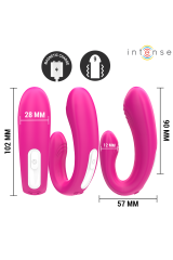 INTENSE - JANET DUAL STIMOLATORE E VIBRATORE A FORMA DI U CON TELECOMANDO ROSA