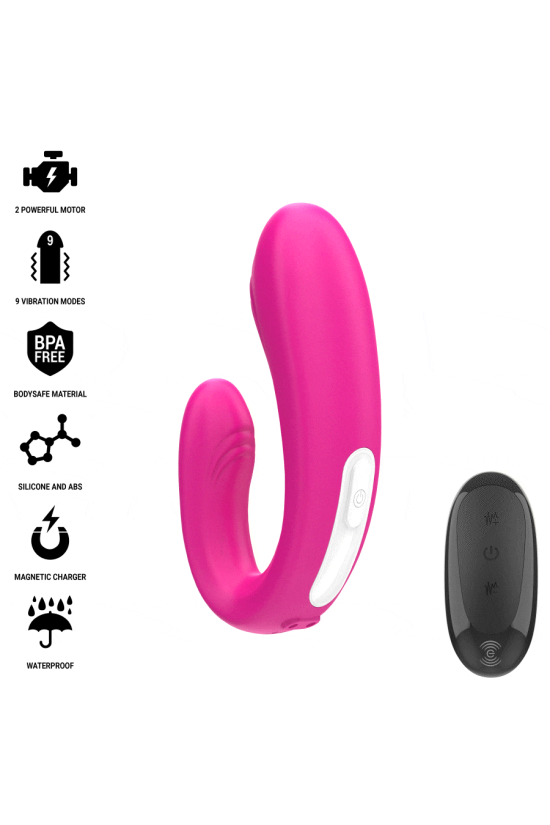 INTENSE - JANET DUAL STIMOLATORE E VIBRATORE A FORMA DI U CON TELECOMANDO ROSA