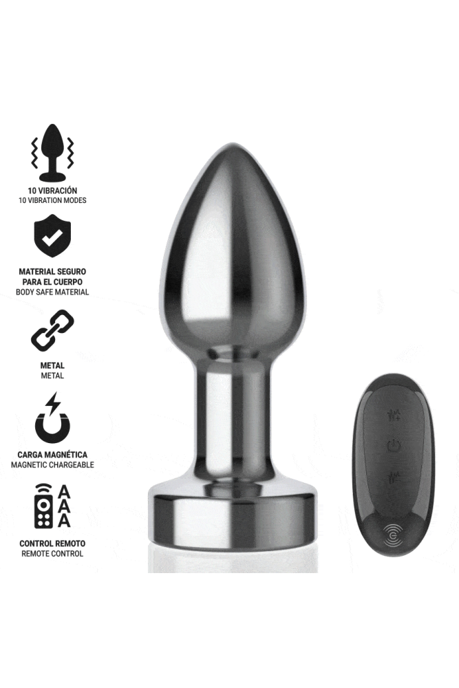 INTENSE - PLUG ANALE 10 VIBRAZIONI METALLO CON TELECOMANDO S