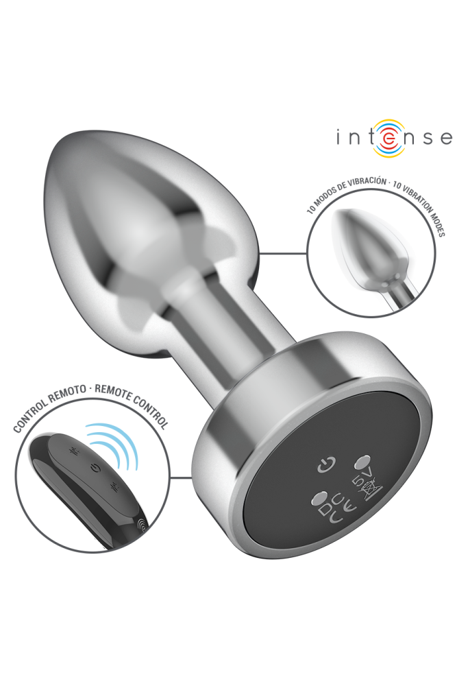 INTENSE - PLUG ANALE 10 VIBRAZIONI METALLO CON TELECOMANDO S