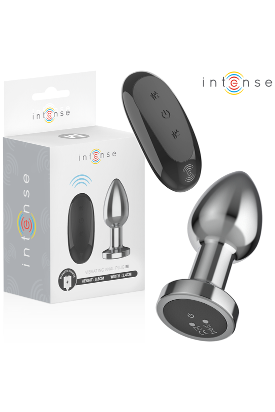 INTENSE - PLUG ANALE 10 VIBRAZIONI METALLO CON TELECOMANDO M