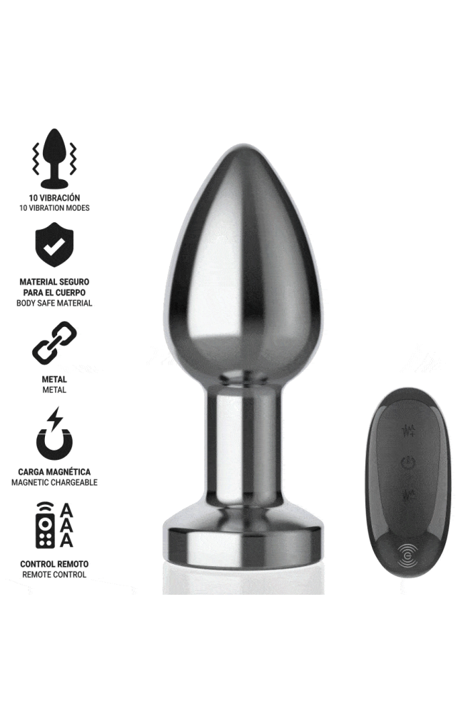 INTENSE - PLUG ANALE 10 VIBRAZIONI METALLO CON TELECOMANDO M