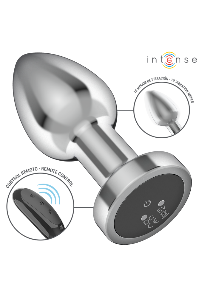 INTENSE - PLUG ANALE 10 VIBRAZIONI METALLO CON TELECOMANDO M