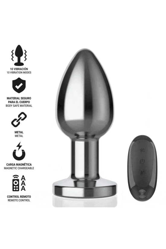 INTENSE - PLUG ANALE 10 VIBRAZIONI METALLO CON TELECOMANDO L