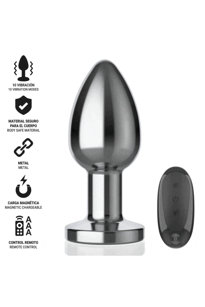 INTENSE - PLUG ANALE 10 VIBRAZIONI METALLO CON TELECOMANDO L