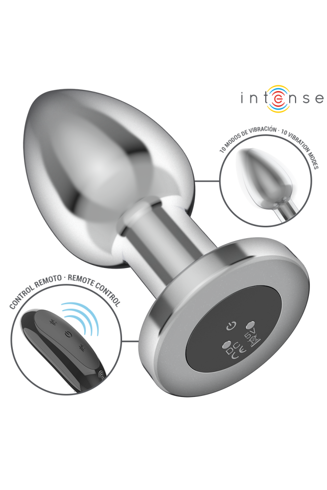 INTENSE - PLUG ANALE 10 VIBRAZIONI METALLO CON TELECOMANDO L