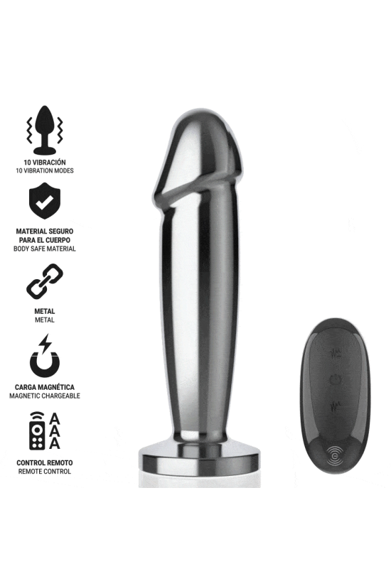 INTENSE - ANAL PLUG 10 VIBRAZIONI DILDO METALLO CON TELECOMANDO S