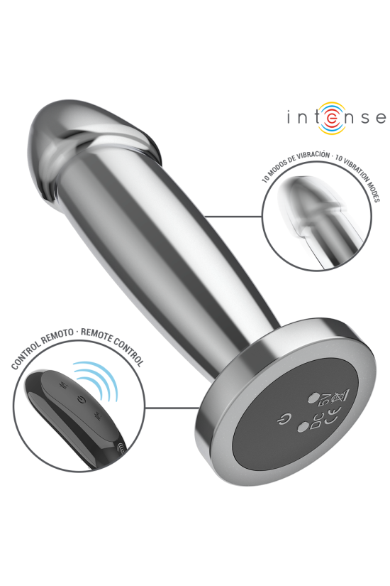 INTENSE - ANAL PLUG 10 VIBRAZIONI DILDO METALLO CON TELECOMANDO S