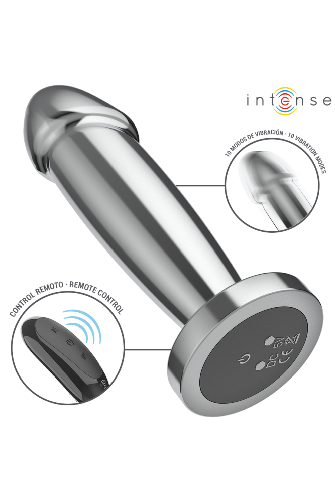 INTENSE - ANAL PLUG 10 VIBRAZIONI DILDO METALLO CON TELECOMANDO S