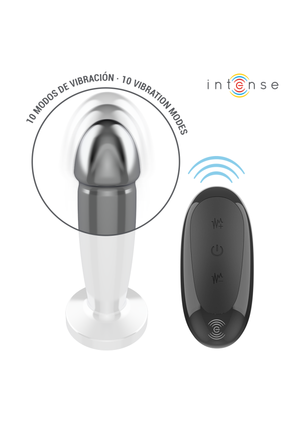 INTENSE - ANAL PLUG 10 VIBRAZIONI DILDO METALLO CON TELECOMANDO S