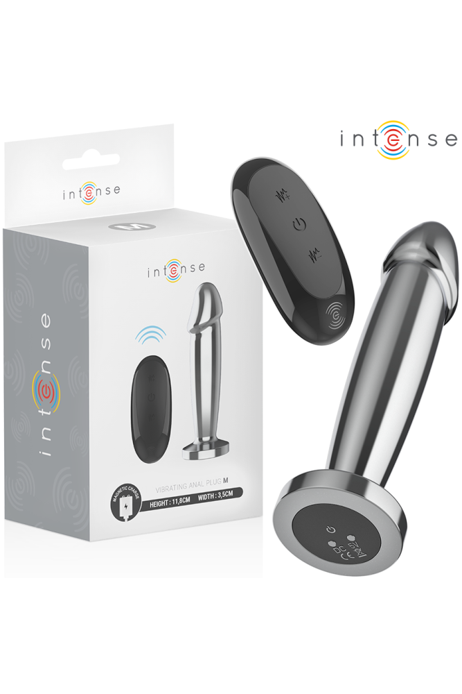 INTENSE - ANAL PLUG 10 VIBRAZIONI DILDO METALLO CON TELECOMANDO M
