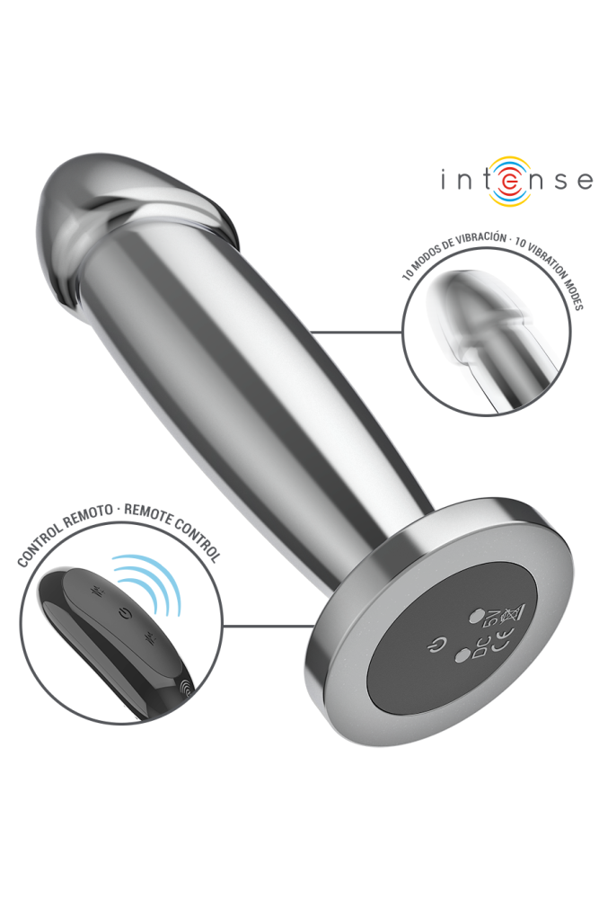 INTENSE - ANAL PLUG 10 VIBRAZIONI DILDO METALLO CON TELECOMANDO M