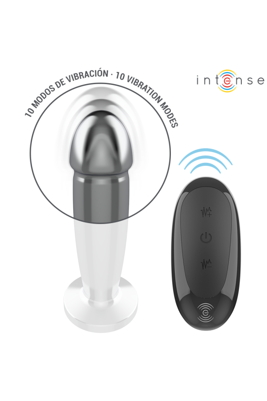 INTENSE - ANAL PLUG 10 VIBRAZIONI DILDO METALLO CON TELECOMANDO M