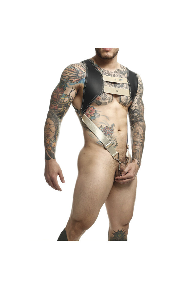 MOB - IMBRACATURA DNGEON CON ANELLO PER PENE DORATO TAGLIA UNICA