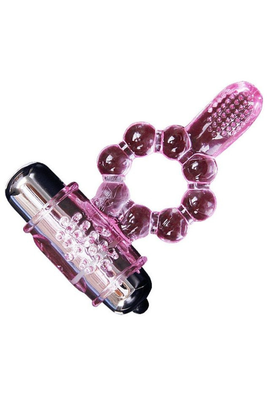BAILE - ANELLO IN SILICONE 10 RITMI DI LINGUA CON VIBRAZIONE ROSA