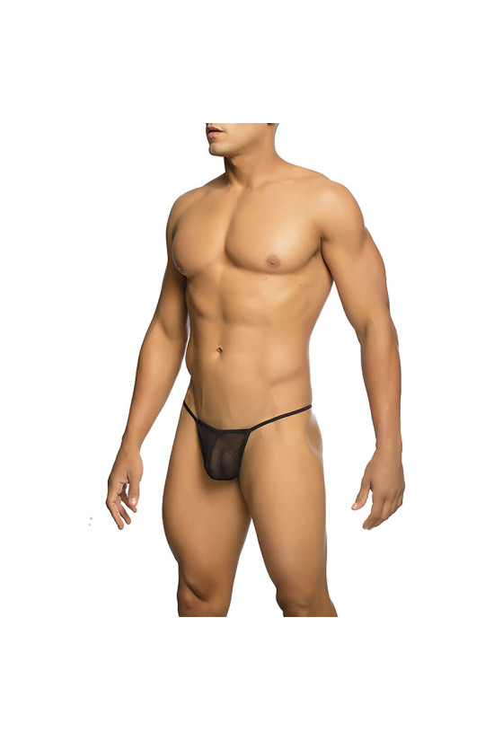 MOB - PERIZOMA TRASPARENTE A FORMA DI T NERO TAGLIA L/XL