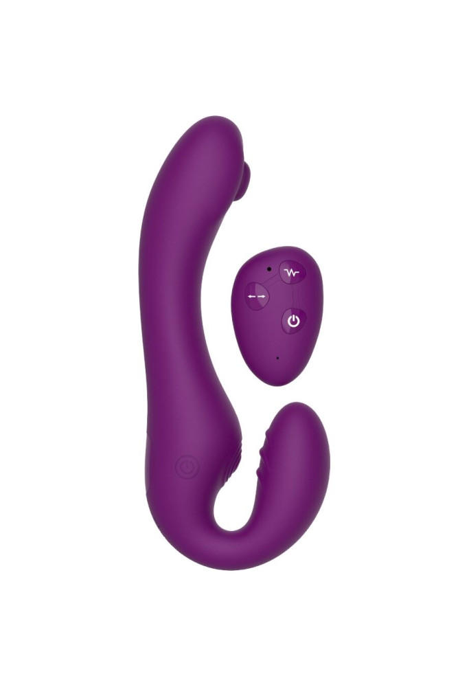 XOCOON - VIBRATORE 2 IN 1 STRAPLESS STRAP-ON CON TELECOMANDO VIOLA