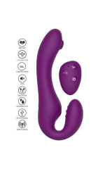 XOCOON - VIBRATORE 2 IN 1 STRAPLESS STRAP-ON CON TELECOMANDO VIOLA