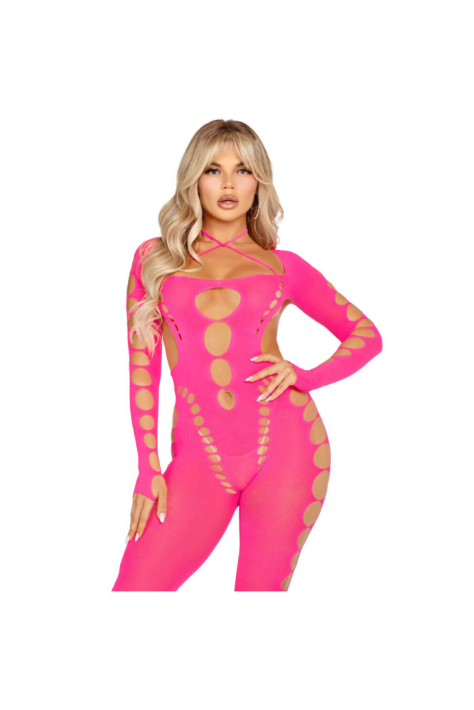 LEG AVENUE - BODYSTOCKING ROSA SCHIENA APERTA TAGLIA UNICA