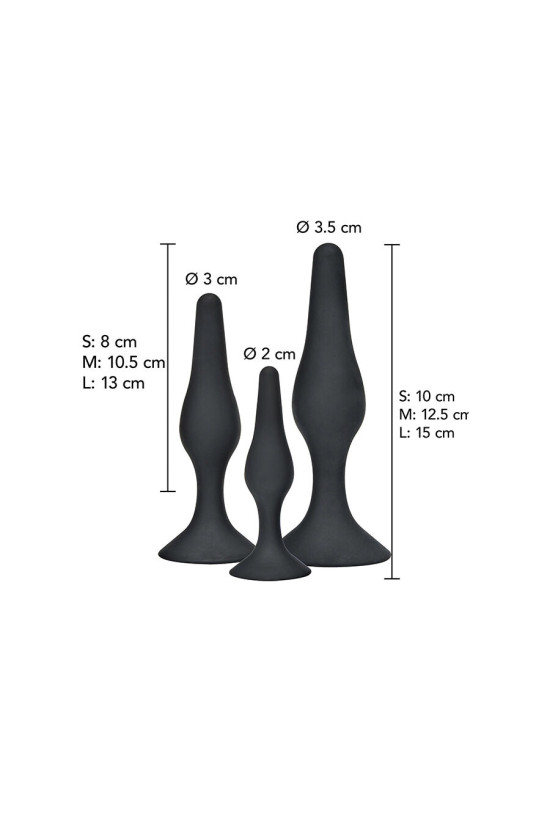TOYJOY - ANAL PLAY CURVY COMPANIONS PLUG ANALE 3 PEZZI NERO