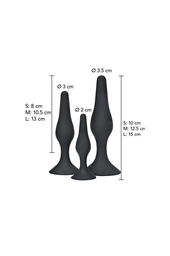 TOYJOY - ANAL PLAY CURVY COMPANIONS PLUG ANALE 3 PEZZI NERO
