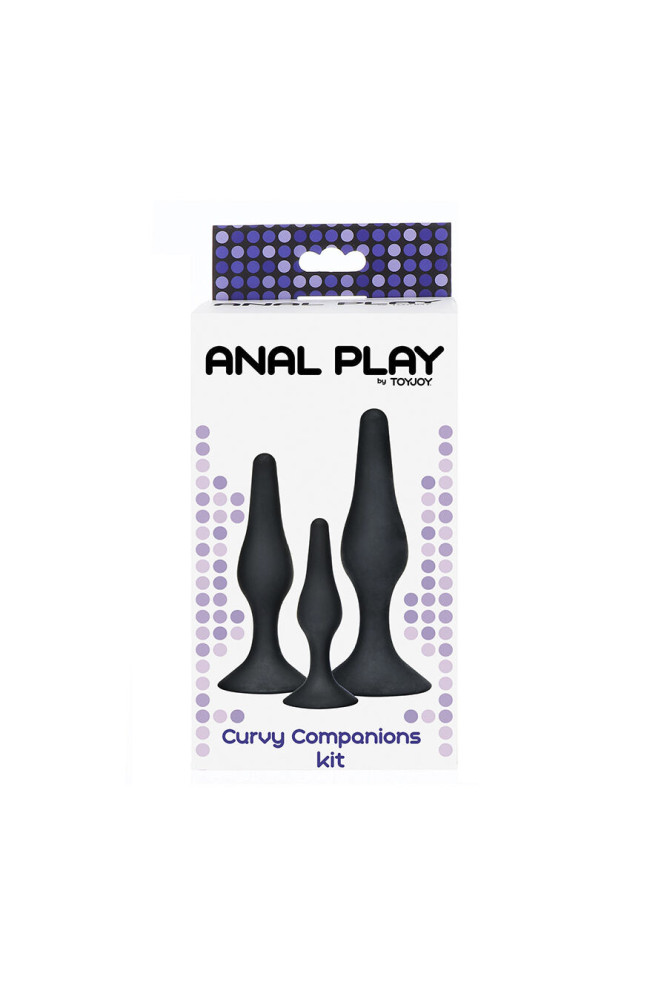 TOYJOY - ANAL PLAY CURVY COMPANIONS PLUG ANALE 3 PEZZI NERO
