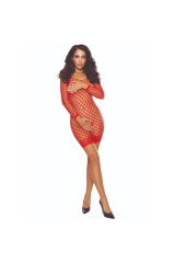 PASSION - BS108 BODYSTOCKING GRID RED