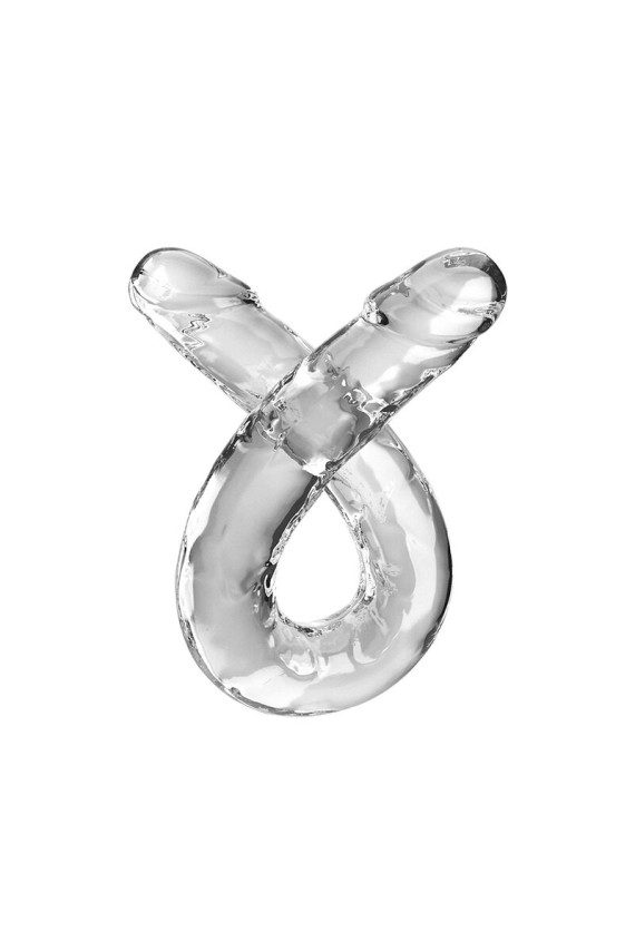 KING COCK - DOUBLE TROUBLE DOPPIO TROUBLE 46 CM TRASPARENTE