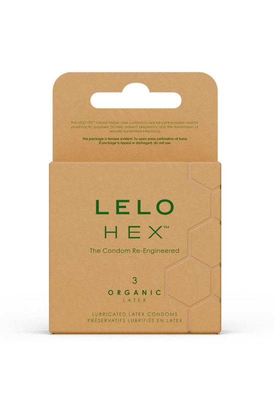 LELO - PRESERVATIVI ORGANICI HEX CONFEZIONE DA 3 UNITÀ