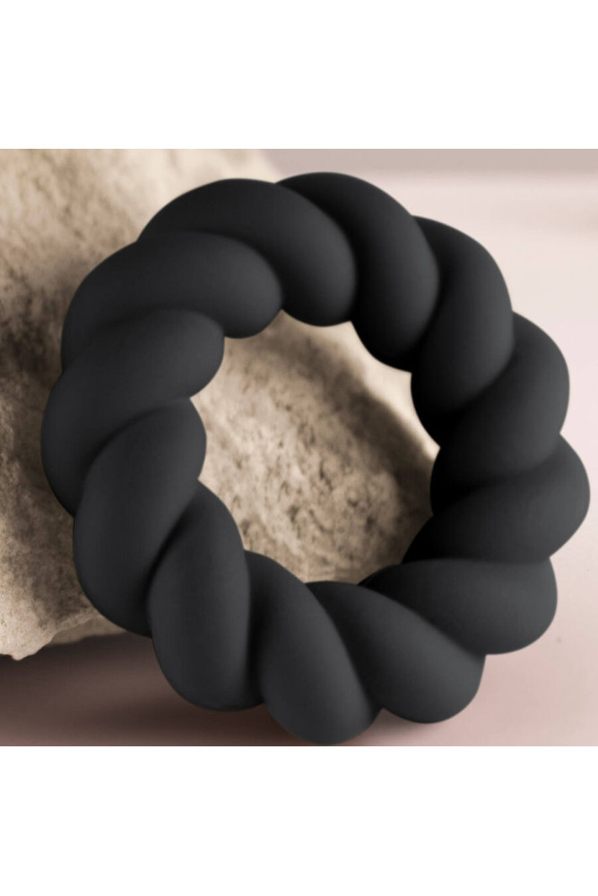 ROCKS-OFF - ANELLO MASTURBATORE TWIST IN SILICONE NERO