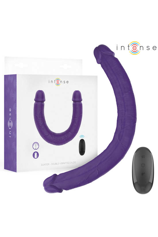 INTENSE - GUNTER DILDO DOPPIO VIBRATORE 40 CM VIOLA TELECOMANDO