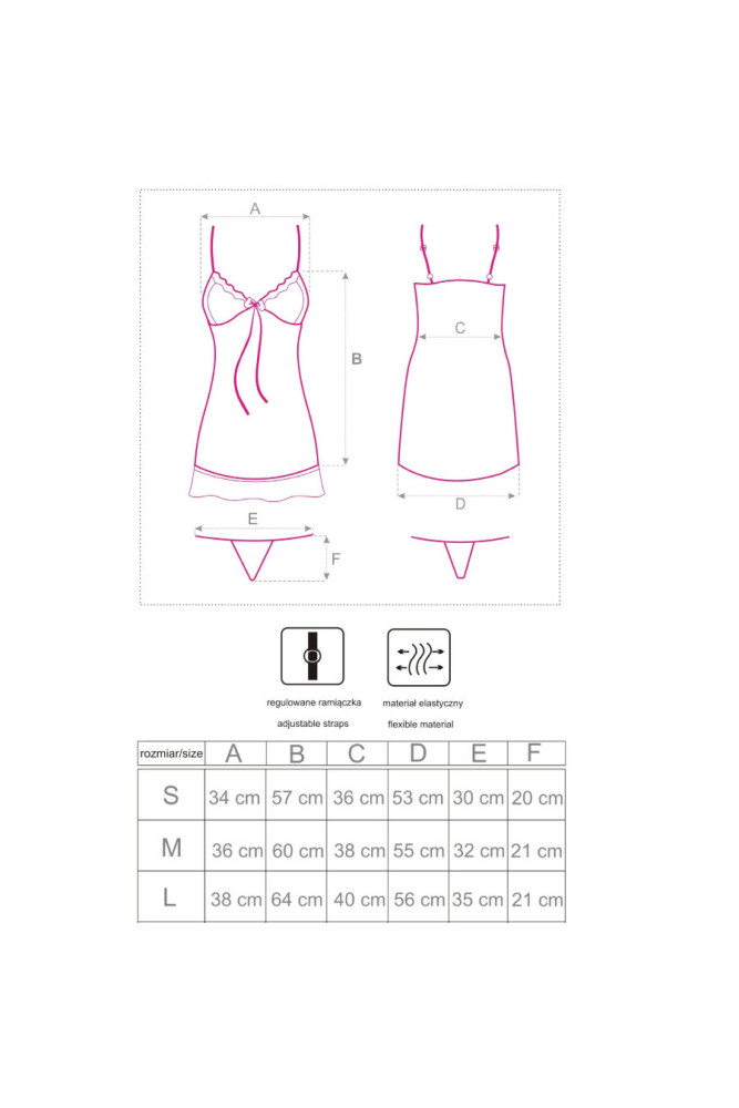 LIVCO CORSETTI FASHION - LUISE 1710 BABYDOLL + PERIZOMA NERO S