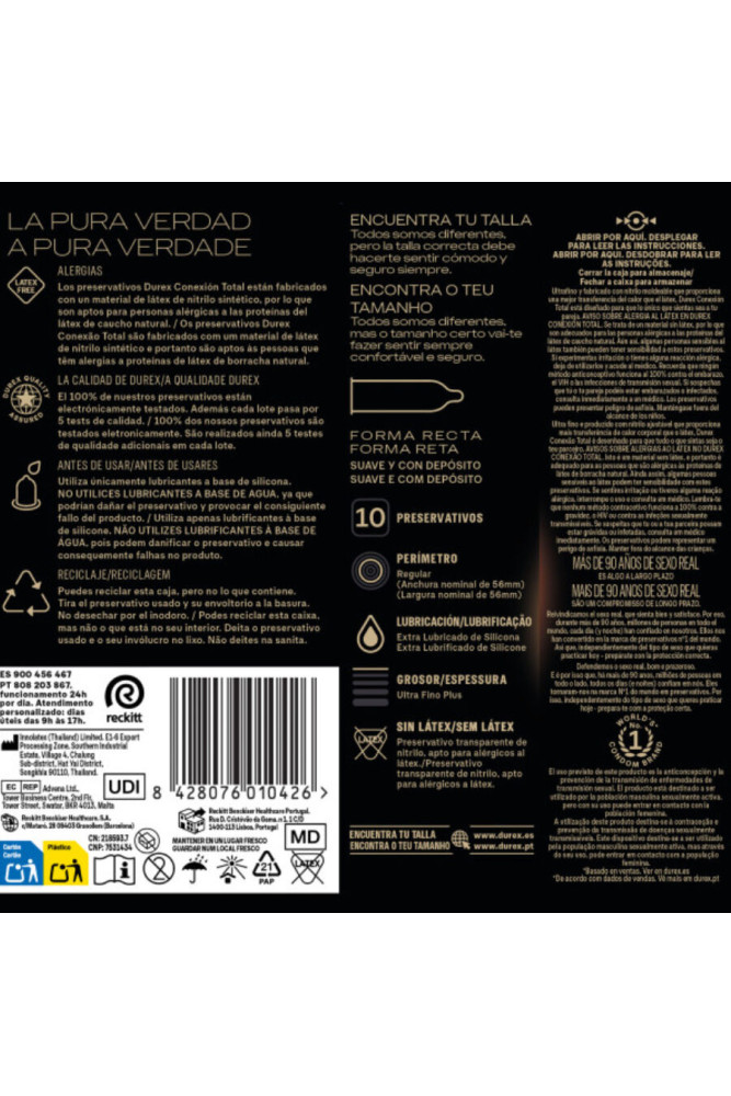 DUREX - TOTAL CONNECTION XL ULTRA FINE PLUS SENZA LATTICE 10 UNITÀ