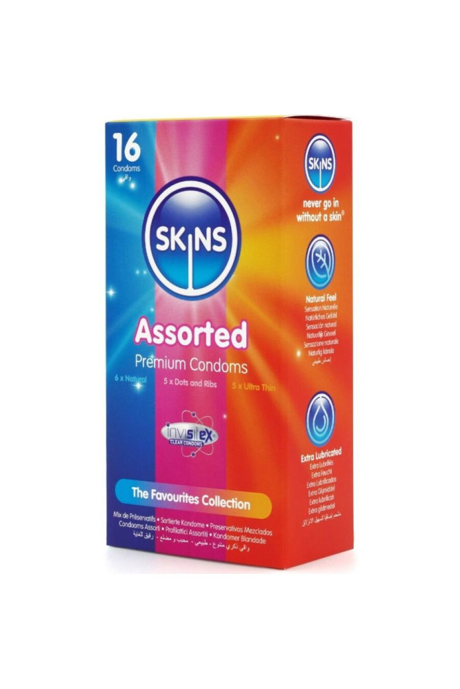 SKINS - CONFEZIONE ASSORTITA DI PREMIUM CONSERVANTI 16 PEZZI