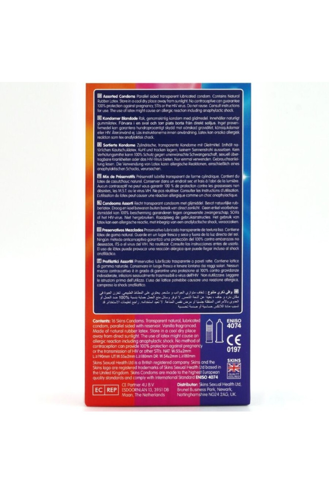 SKINS - CONFEZIONE ASSORTITA DI PREMIUM CONSERVANTI 16 PEZZI