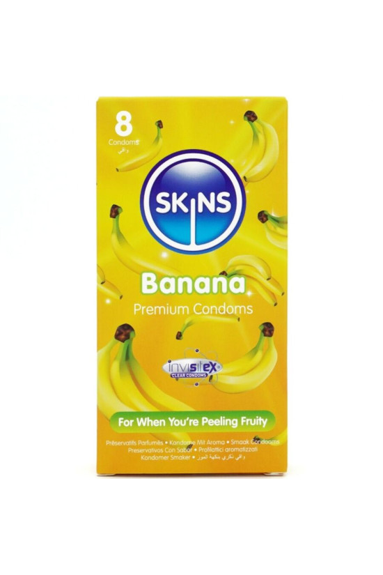 SKINS - PRESERVATIVI BANANA PREMIUM CONFEZIONE DA 8