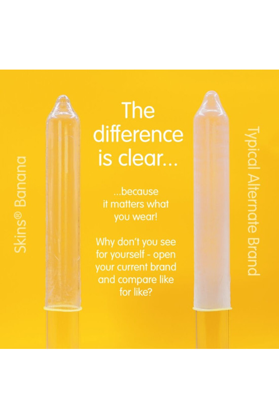SKINS - PRESERVATIVI BANANA PREMIUM CONFEZIONE DA 4
