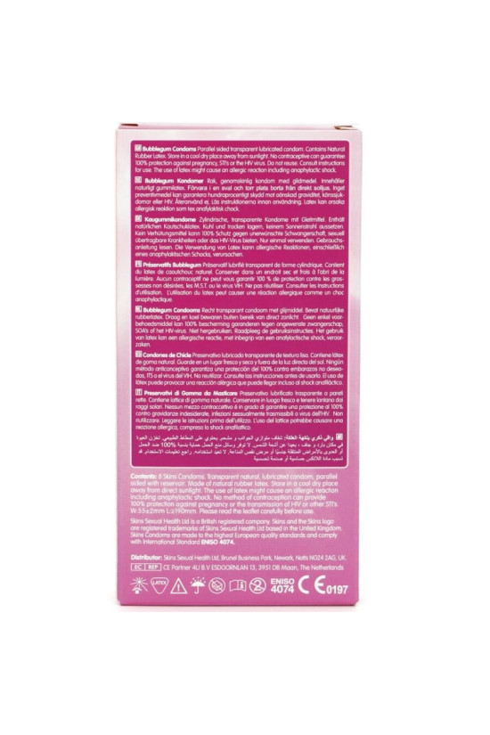 SKINS - BUBBLEGUM PREMIUM CONDOM CONFEZIONE DA 8