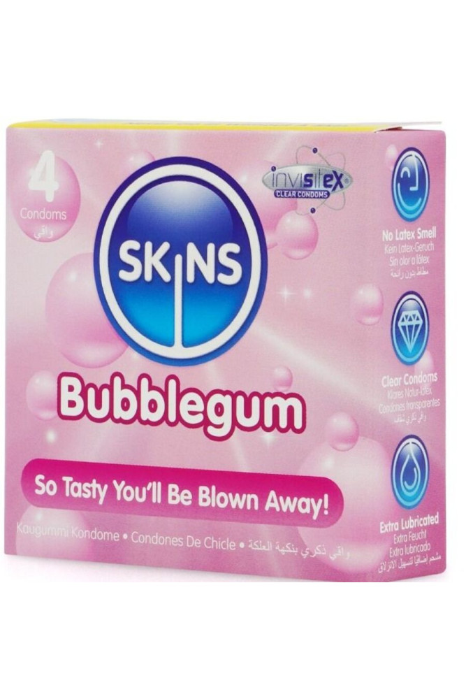 SKINS - BUBBLEGUM PREMIUM CONDOM CONFEZIONE DA 4