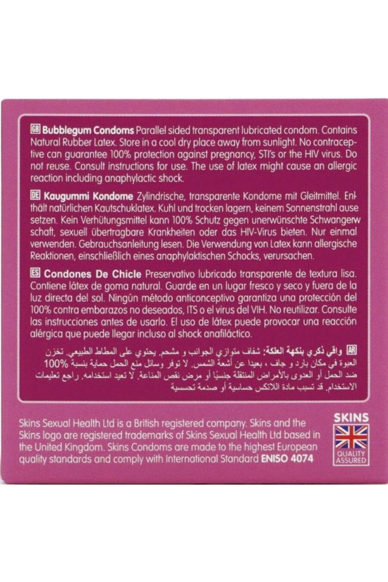 SKINS - BUBBLEGUM PREMIUM CONDOM CONFEZIONE DA 4