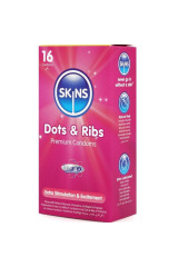 SKINS - DOTS & RIBS PREMIUM CONDOMS CONFEZIONE DA 16