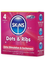 SKINS - DOTS & RIBS PREMIUM CONDOMS CONFEZIONE DA 4