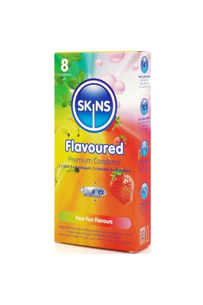 SKINS - PRESERVATIVI MULTIGUSTO PREMIUM CONFEZIONE DA 8