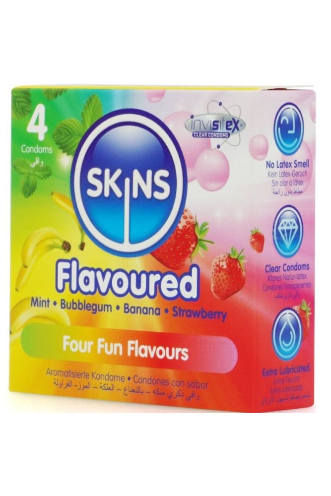 SKINS - PRESERVATIVI MULTIGUSTO PREMIUM CONFEZIONE DA 4