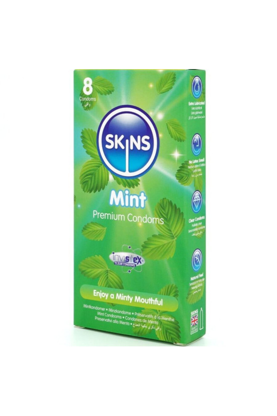 SKINS - PRESERVATIVI PREMIUM ALLA MENTA CONFEZIONE DA 8