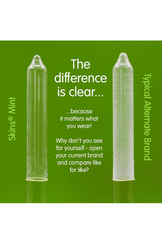 SKINS - PRESERVATIVI PREMIUM ALLA MENTA CONFEZIONE DA 4