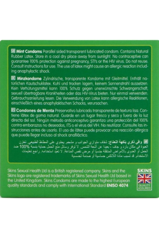 SKINS - PRESERVATIVI PREMIUM ALLA MENTA CONFEZIONE DA 4