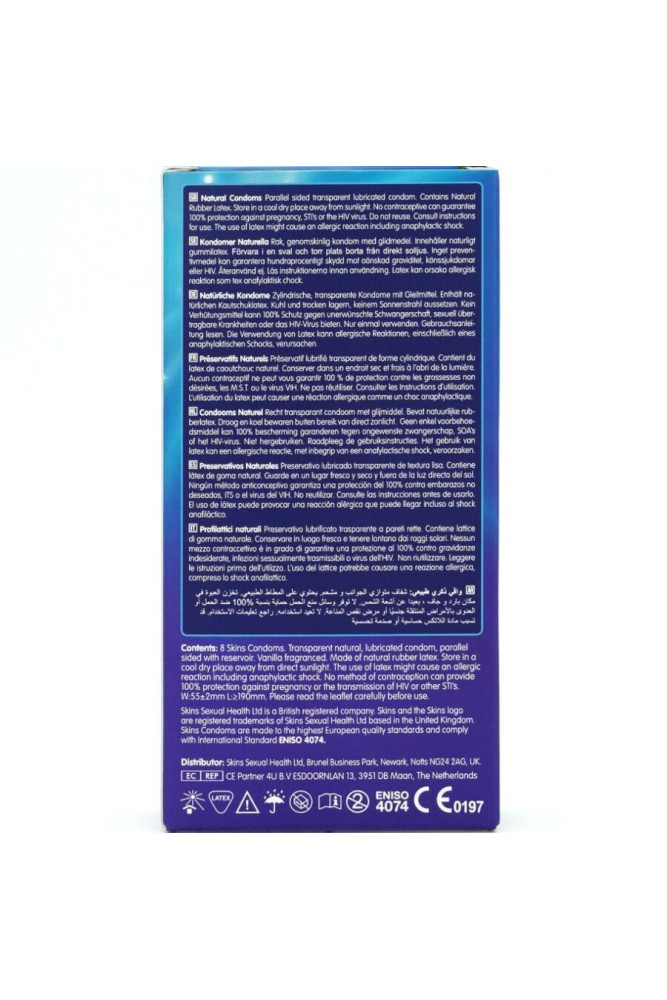 SKINS - PRESERVATIVI NATURALI PREMIUM CONFEZIONE DA 8