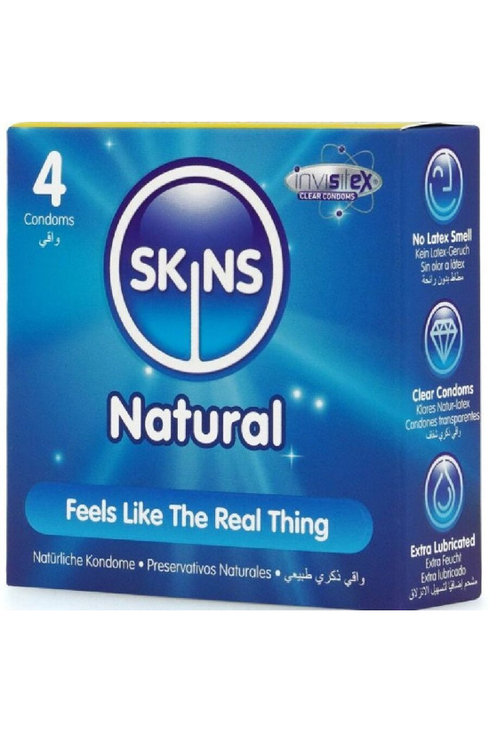 SKINS - PRESERVATIVI NATURALI PREMIUM CONFEZIONE DA 4